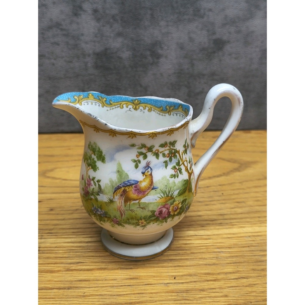 Royal Albert England Fine Bone China Teal Chelsea Bird Creamer